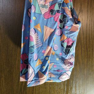 LuLaRoe Disney Baby  Blue Pink Yellow Geometric Print Leggings OS